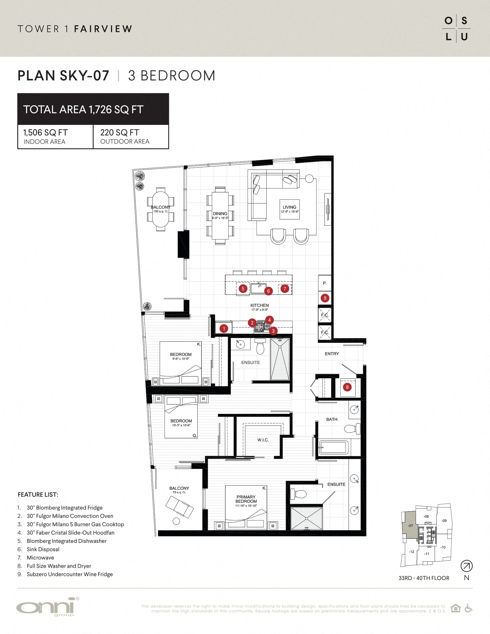 Floor plan for 3 beds, 3 baths, 1506 sqft